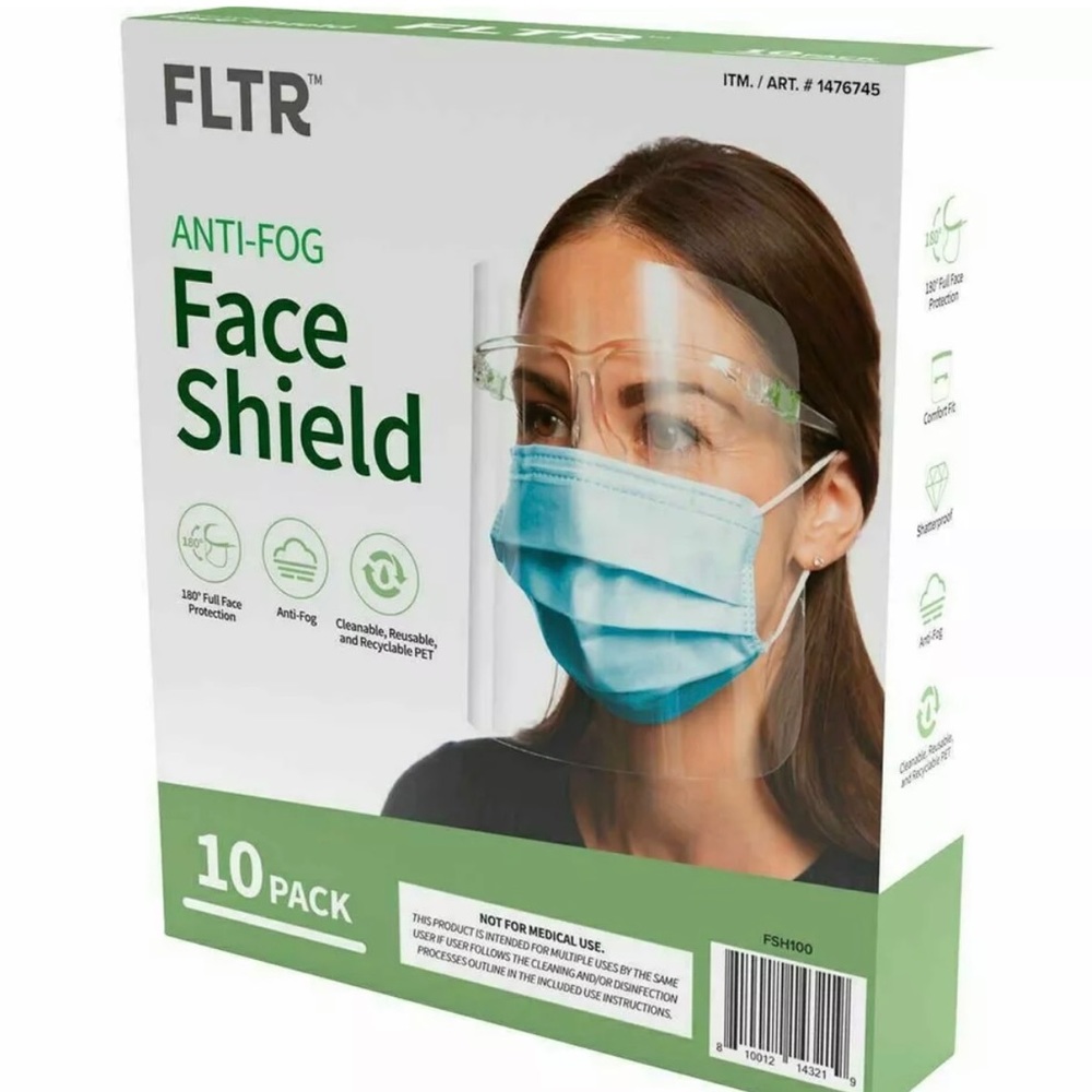 FLTR anti-fof face shield 10 pck